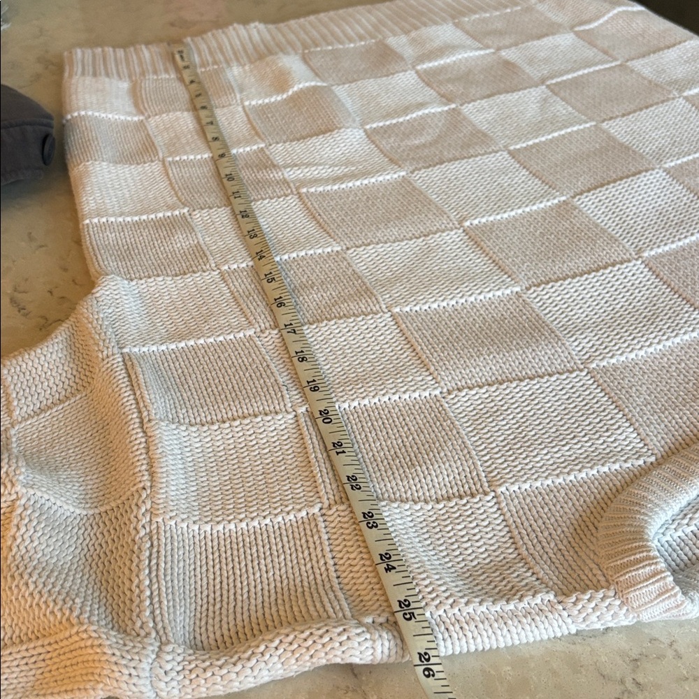 Vintage checkerboard cotton knit sweater - Picture 7 of 8